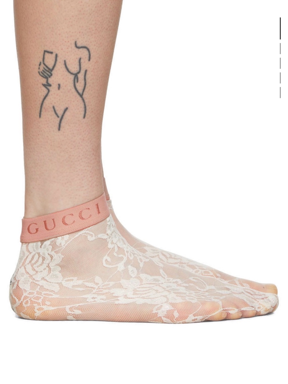 Gucci White Floral Lace Socks